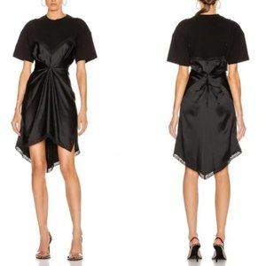 Alexander Wang Cinched T-Shirt Slip Dress in Black